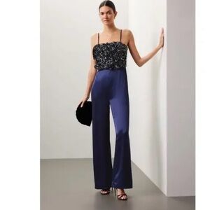 Badgley Mischka Black and Blue Jumpsuit